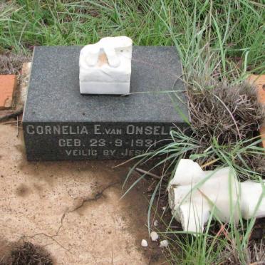 ONSELEN Cornelia E., van 1931-1931