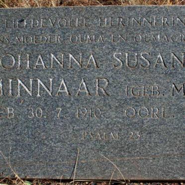 MINNAAR Johanna Susanna nee MARE 1910-1985