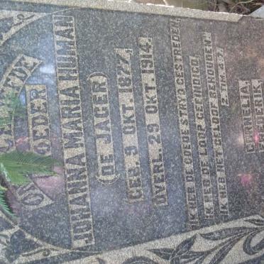 HUMAN William J.J. 1866-1919 &amp; Johanna Maria DE JAGER 1877-1914