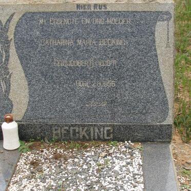 BECKING Catharina Maria nee JOUBERT 1871-1956
