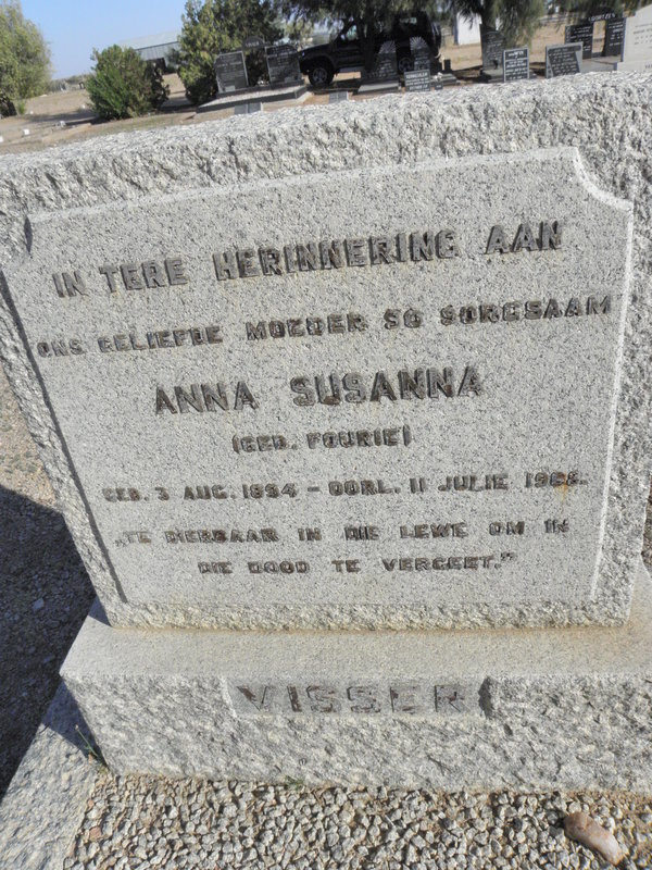 VISSER Anna Susanna nee FOURIE 1894-1968