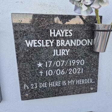 HAYES Wesley Brandon Jury 1990-2021