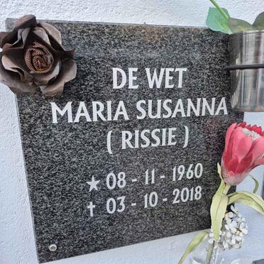 WET Maria Susanna, de 1960-2018