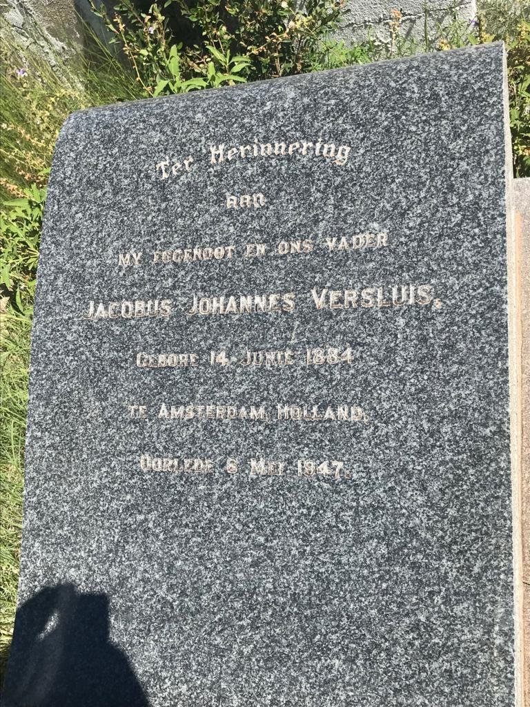 VERSLUIS Jacobus Johannes 1884-1947