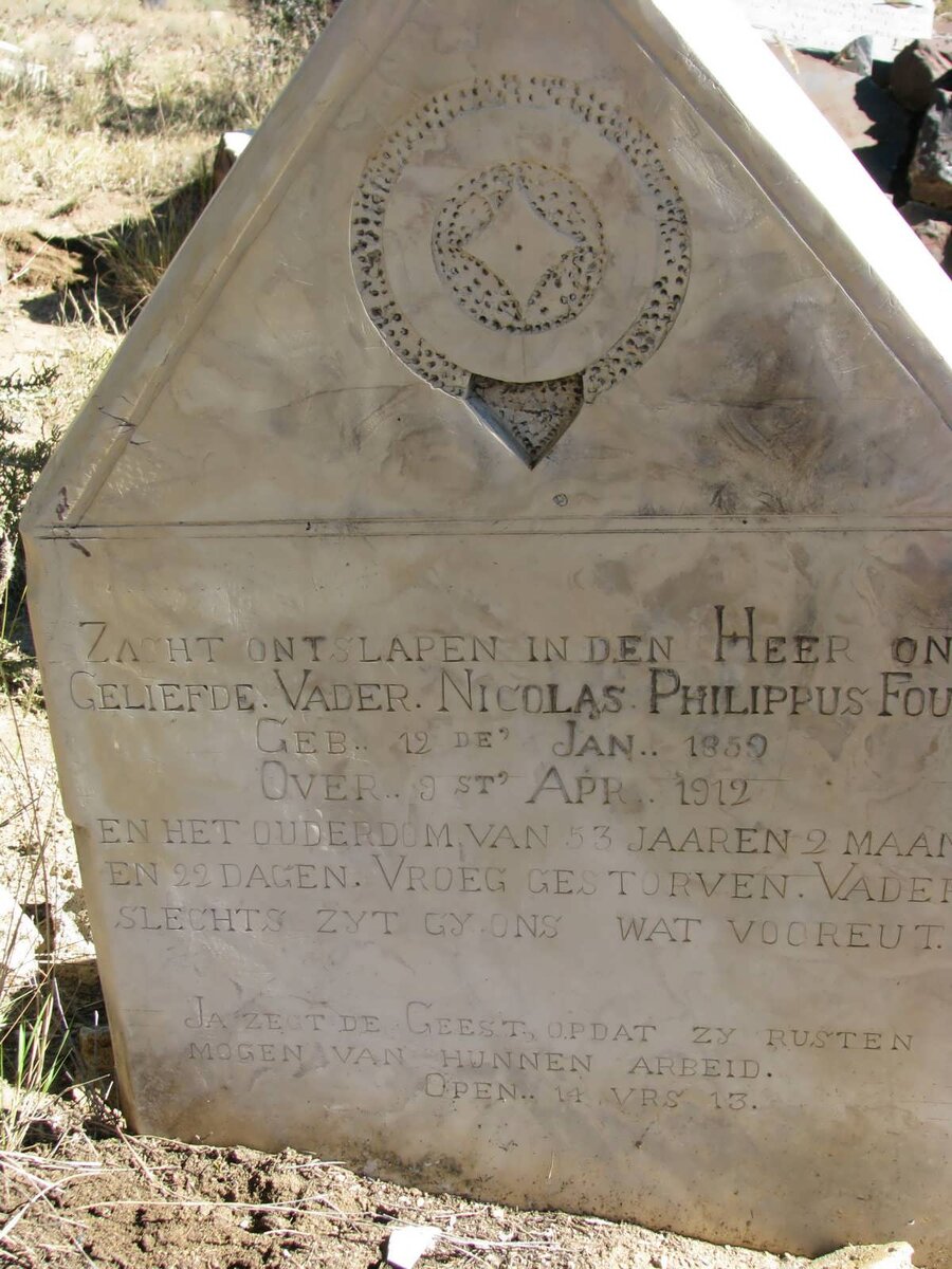 FOURIE Nicolas Philippus 1859-1912