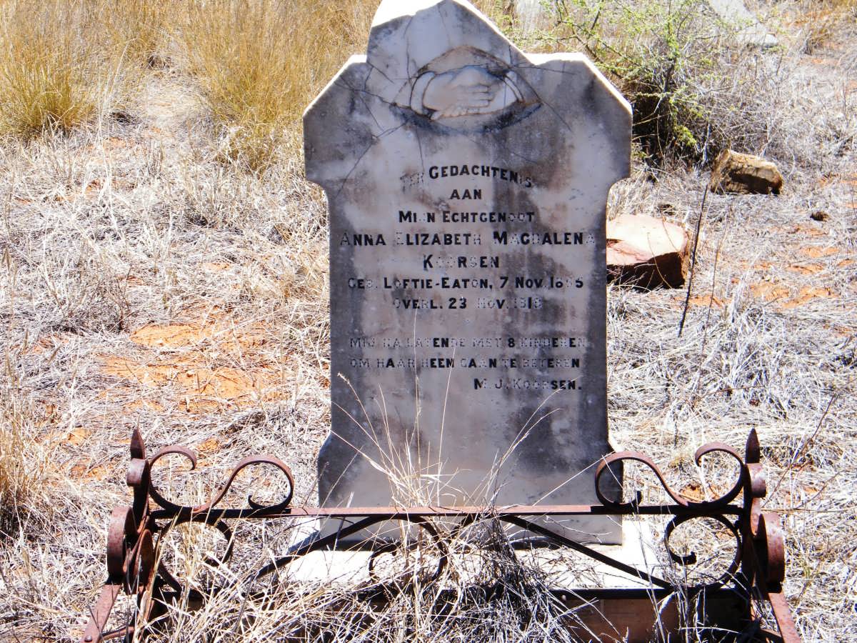 KOORSEN Anna Elizabeth Magdalena nee LOFTIE-EATON 1855-191?