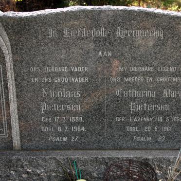 PIETERSEN Nicolaas 1880-1964 &amp; Catharina Maria LAZENBY 1885-1961