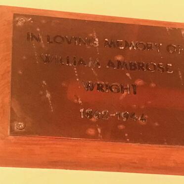 WRIGHT Wiliam Ambrose 1862-1944