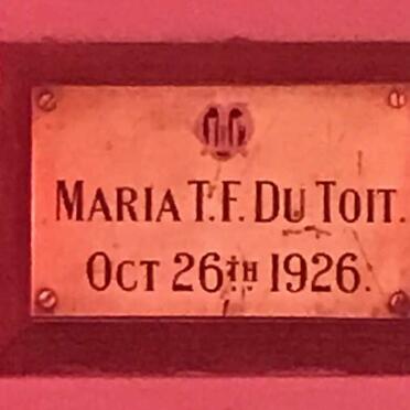 TOIT Maria T.F., du -1926