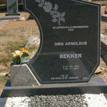 BEKKER Dirk Arnoldus 1918-2007