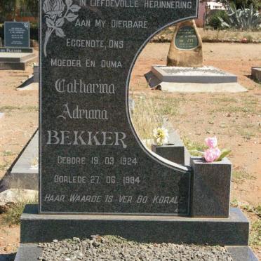 BEKKER Catharina Adriana 1924-1984