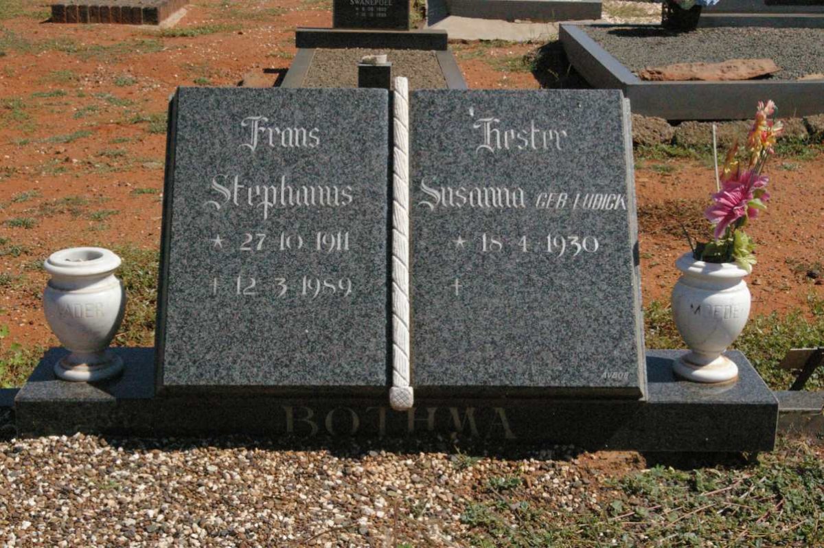 BOTHMA Frans Stephanus 1911-1989 & Hester Susanna LUDICK 1930-