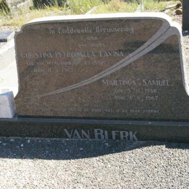 BLERK Martinus Samuel, van 1886-1967 &amp; Christina Petronella Lavina VAN WYNGAARD 1892-1967