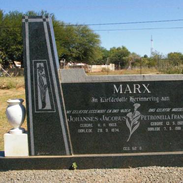 MARX Johannes Jacobus 1903-1974 &amp; Petronella Francina 1905-1981
