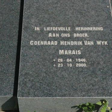 MARAIS Coenraad Hendrik van Wyk 1946-2000