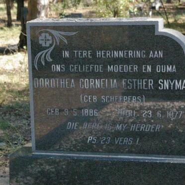 SNYMAN Dorothea Cornelia Esther nee SCHEEPERS 1886-1977