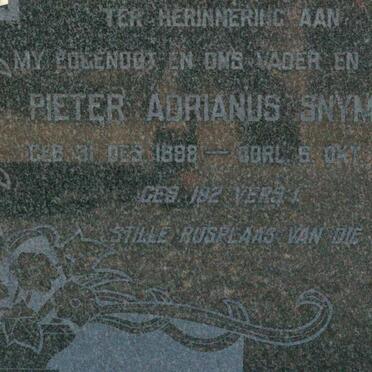 SNYMAN Pieter Adrianus 18?8-1960