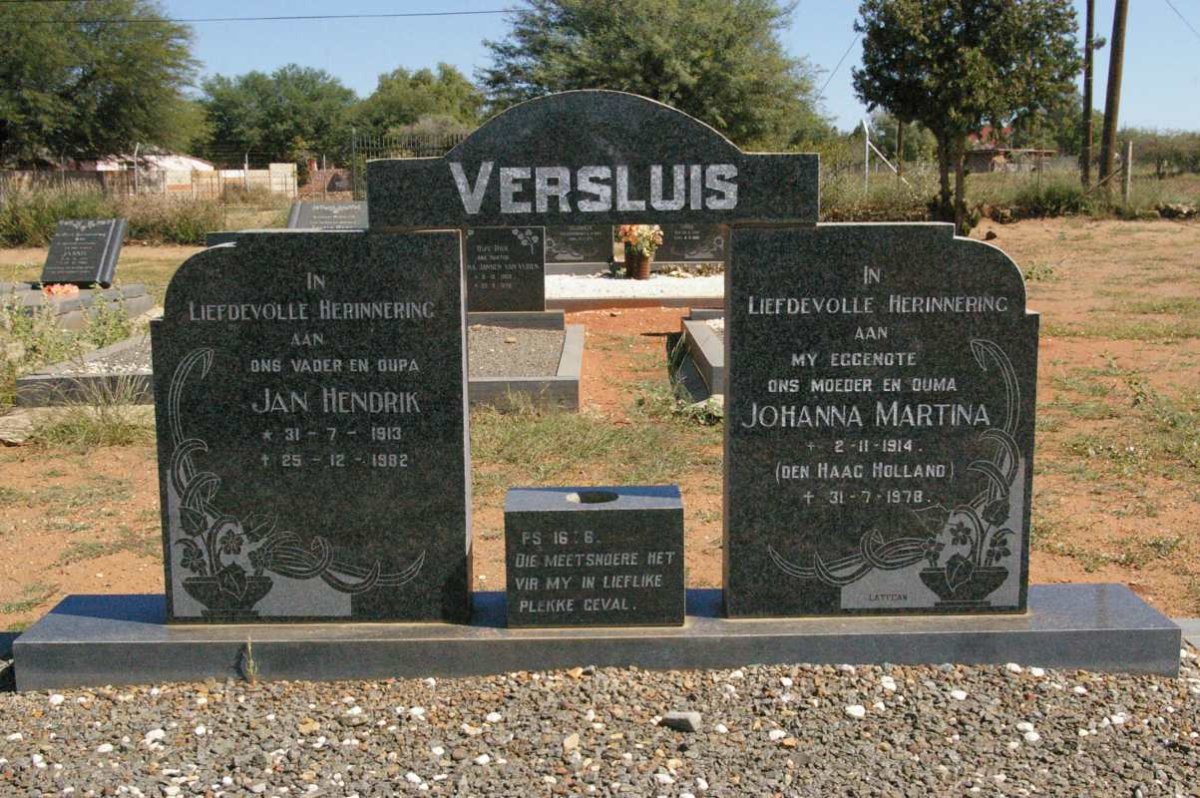 VERSLUIS Jan Hendrik 1913-1982 & Johanna Martina 1914-1978