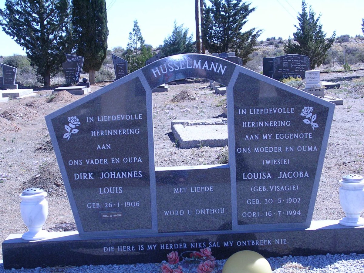 HUSSELMANN Dirk Johannes Louis 1906-2000 & Louisa Jacoba VISAGIE 1902-1994