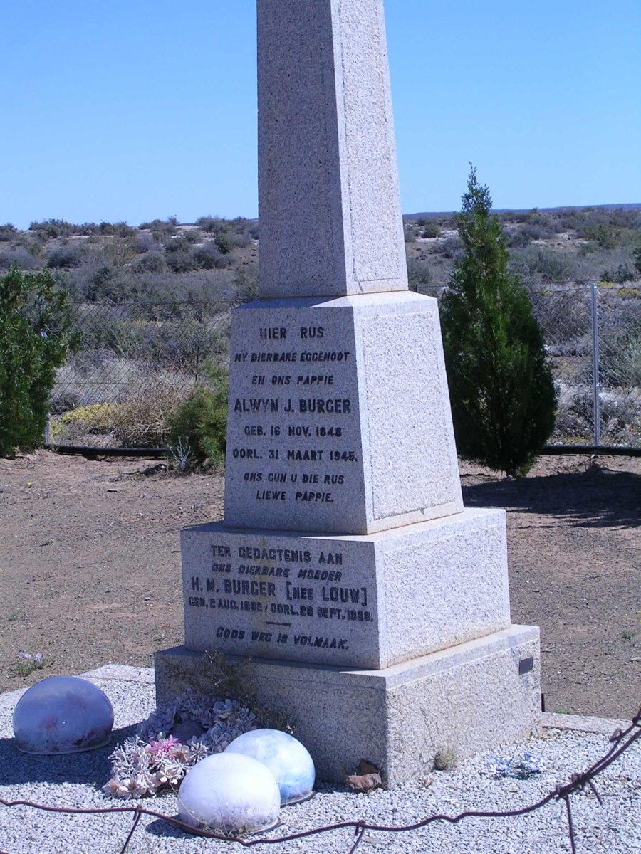 BURGER Alwyn J. 1848-1945 & H.M. LOUW 1882-1968