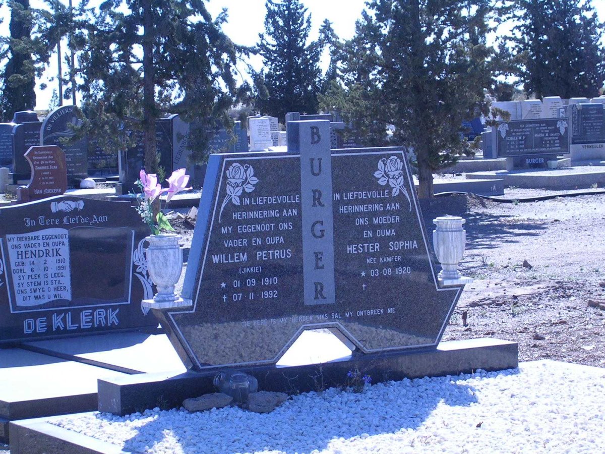 BURGER Willem Petrus 1910-1992 & Hester Sophia KAMFER 1920-