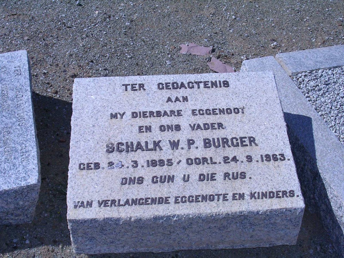 BURGER Schalk W.P. 1895-1963
