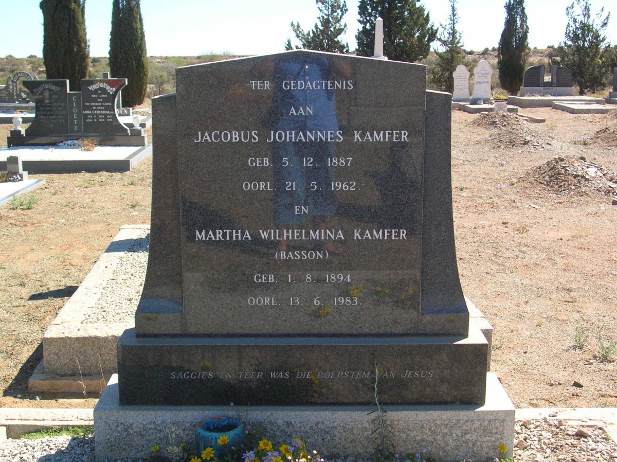 KAMFER Jacobus Johannes 1887-1962 & Martha Wilhelmina BASSON 1894-1983
