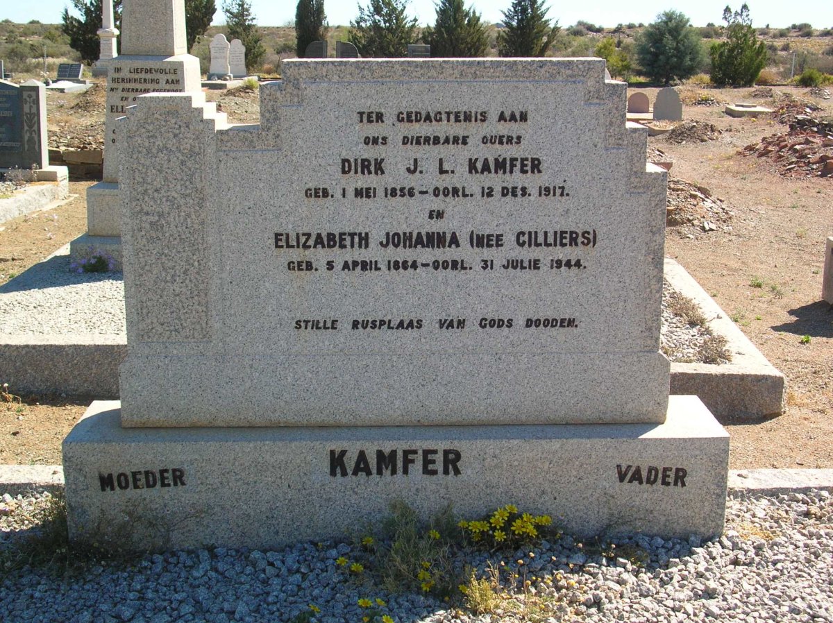 KAMFER Dirk J.L.1856-1917 & Elizabeth Johanna CILLIERS 1864-1944