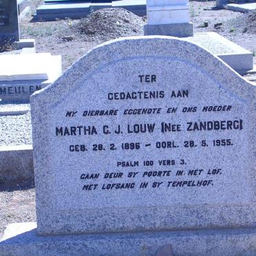 LOUW Martha C.J. nee ZANDBERG 1896-1955