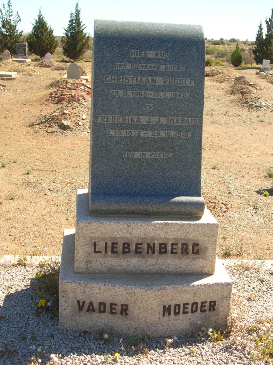 LIEBENBERG Christiaan Rudolf 1865-1948 & Frederika J. J. MARAIS 1872-1918