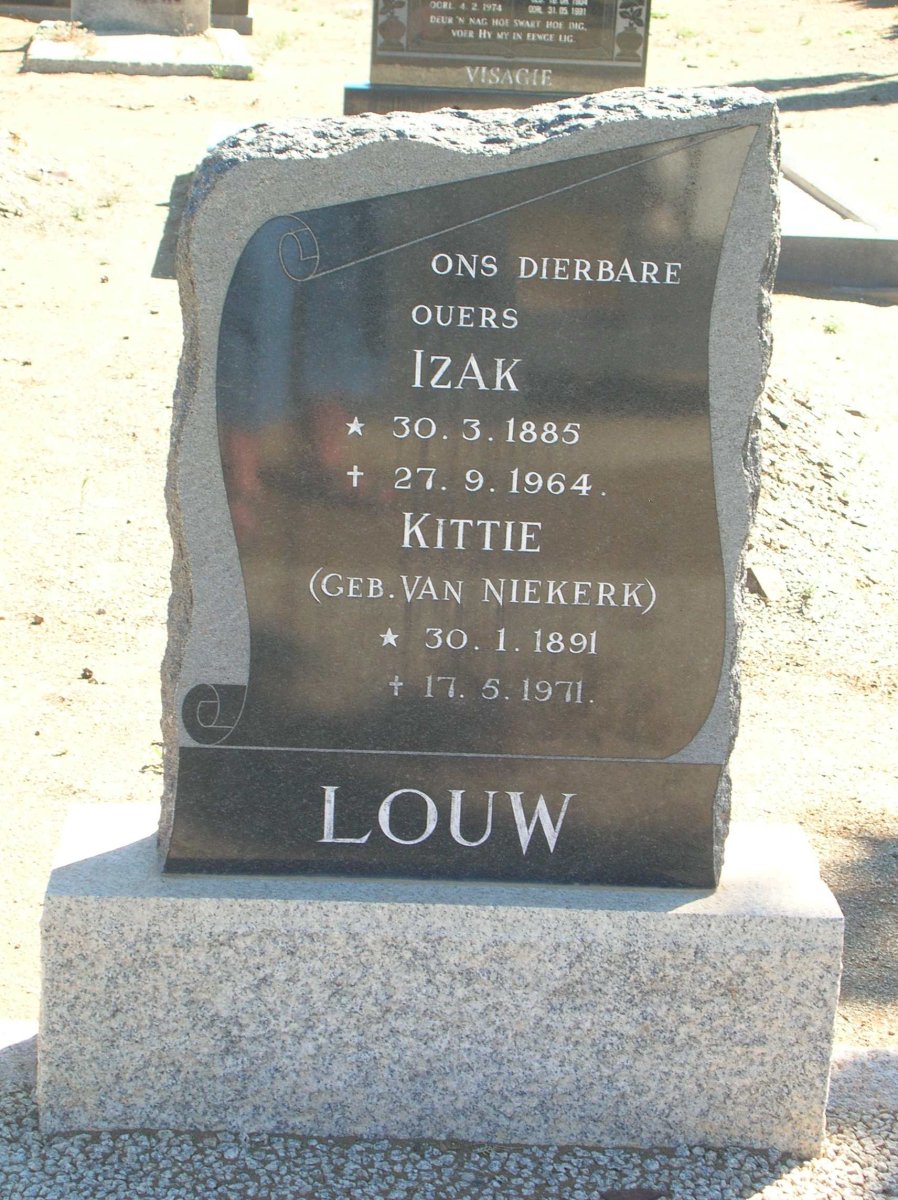LOUW Izak 1885-1964 & Kittie VAN NIEKERK 1891-1971