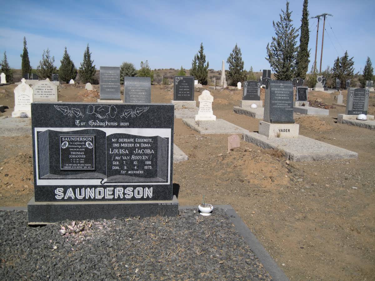 SAUNDERSON Thomas Johannes ? & Louisa Jacoba VAN ROOYEN 1916-1975