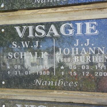 VISAGIE S.W.J. 1915-1980 &amp; J.J. BURDEN 1915-2004