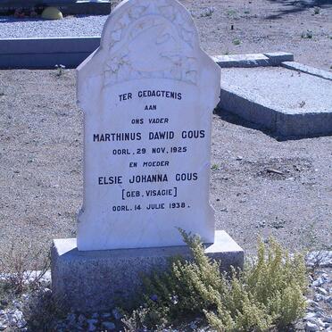 GOUS Marthinus Dawid -1925 &amp; Elsie Johanna VISAGIE -1938