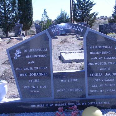 HUSSELMANN Dirk Johannes Louis 1906-2000 &amp; Louisa Jacoba VISAGIE 1902-1994