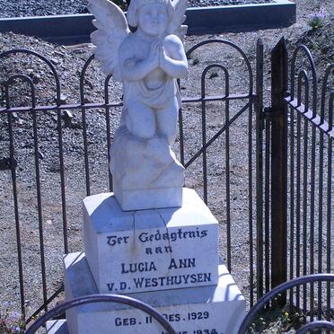 WESTHUYSEN Lucia Ann, van der 1929-1934