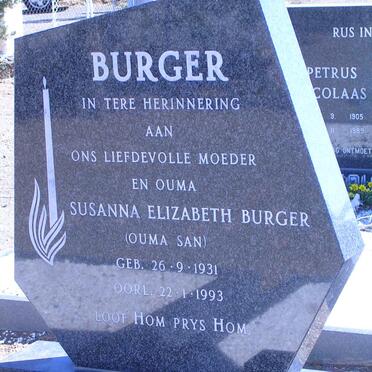 BURGER Susanna Elizabeth 1931-1993