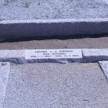 KRUGER Louisa J.J. nee BURGER 1863-1920