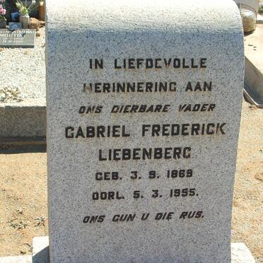 LIEBENBERG Gabriel Frederick 1869-1955