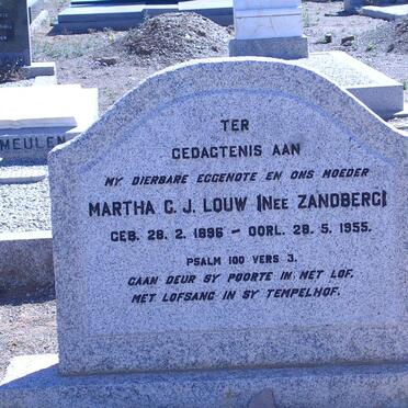 LOUW Martha C.J. nee ZANDBERG 1896-1955