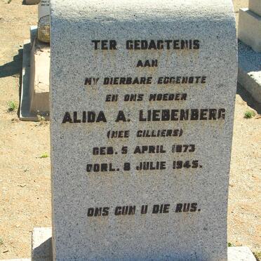 LIEBENBERG Alida A. nee CILLIERS 1873-1945
