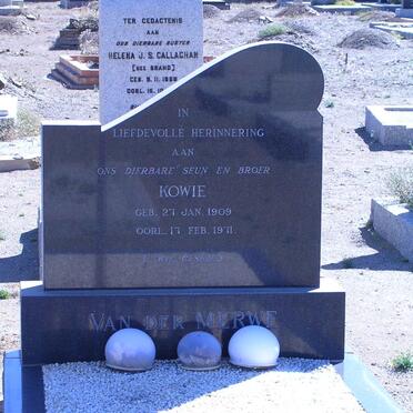 MERWE Kowie, van der 1909-1971