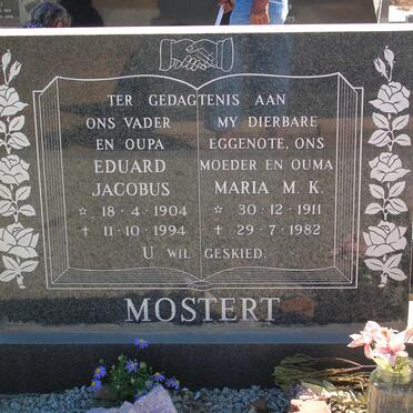 MOSTERT Eduard Jacobus 1904-1994 &amp; Maria M.K. 1911-1982