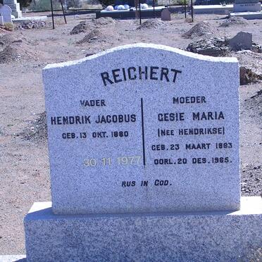 REICHERT Hendrik Jacobus 1880-1977 &amp; Gesie Maria HENDRIKSE 1883-1965