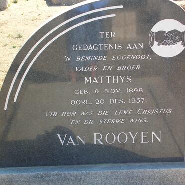 ROOYEN Matthys, van 1898-1957