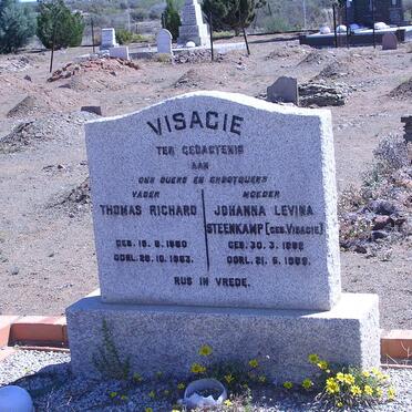 VISAGIE Thomas Richard 1880-1963 &amp; Johanna Levina Steenkamp VISAGIE 1882-1968