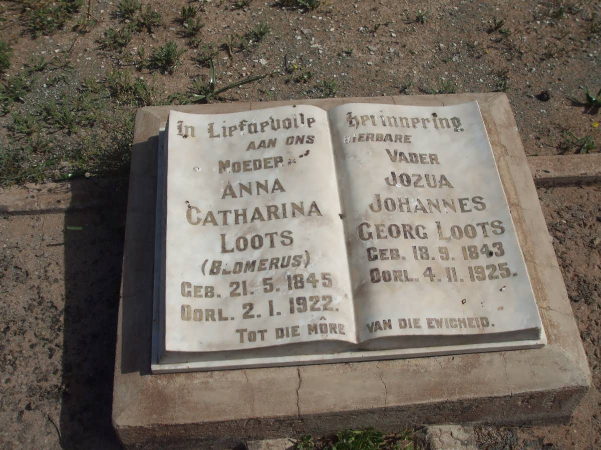 LOOTS Jozua Johannes Georg 1843-1925 &amp; Anna Catharina BLOMERUS 1845-1922