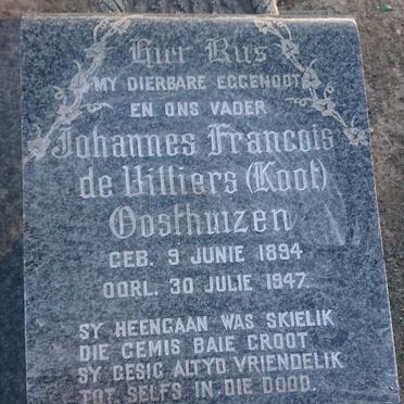 OOSTHUIZEN Johannes Francois de Villiers 1894-1947