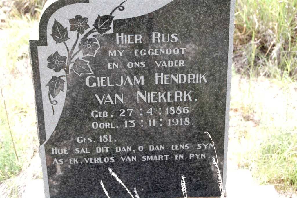 NIEKERK Gieljam Hendrik, van 1886-1918