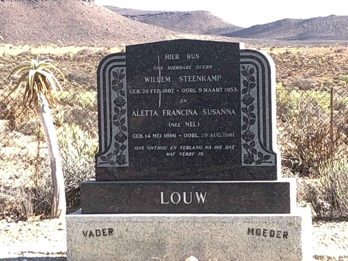LOUW Willem Steenkamp 1887-1953 & Aletta Francina Susanna NEL 1896-1981